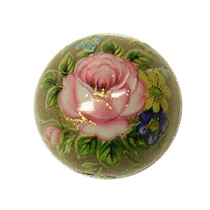 画像1: 転写玉　薔薇　14mm　金 【1ヶ入】 (1)